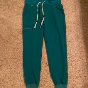 hunter green figs joggers